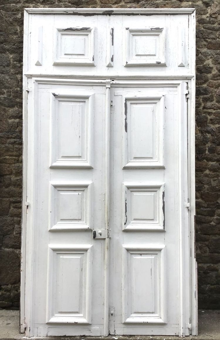 Paire De Portes D’intérieur En Chêne Peint, Fin 18ème.