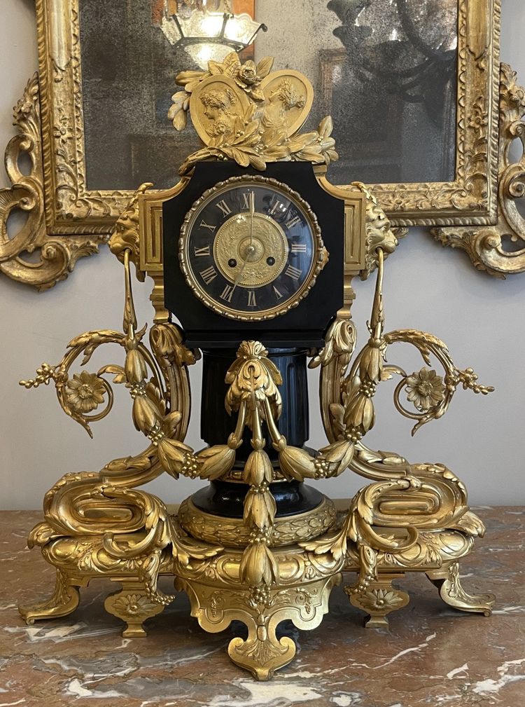 Napoleon III period gilt bronze fireplace surround