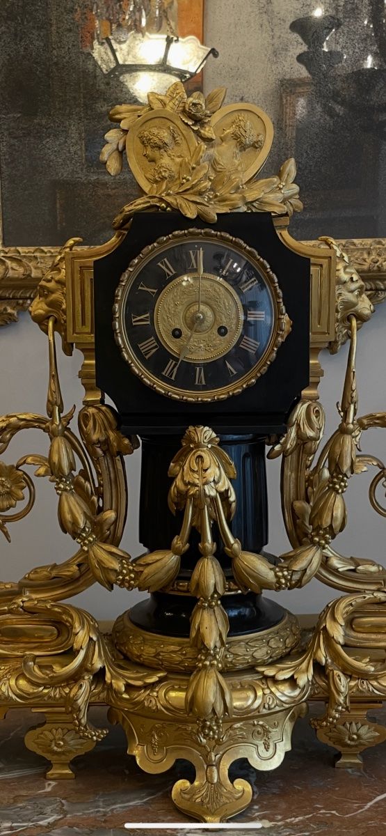 Napoleon III period gilt bronze fireplace surround