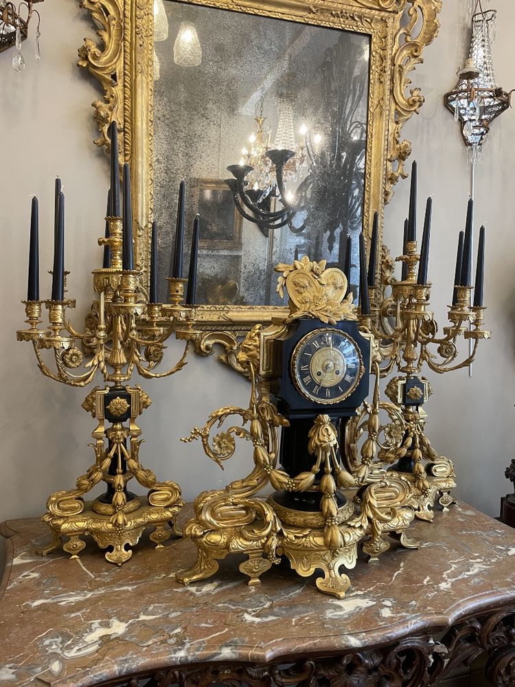 Napoleon III period gilt bronze fireplace surround