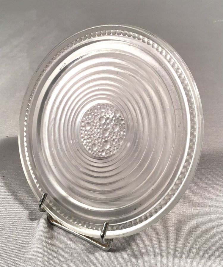 1 Dessous De Plat And 3 Dessous De Bouteilles En Verre Dans Le Goût De "verlys", 20th century
