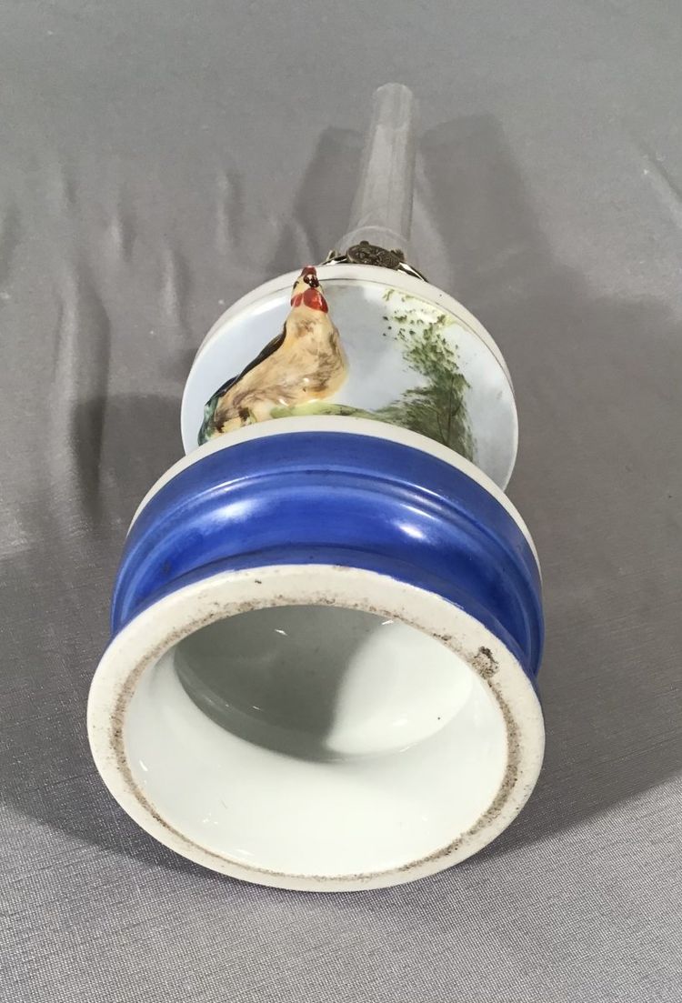 Lampada a olio in porcellana, periodo Napoleone III