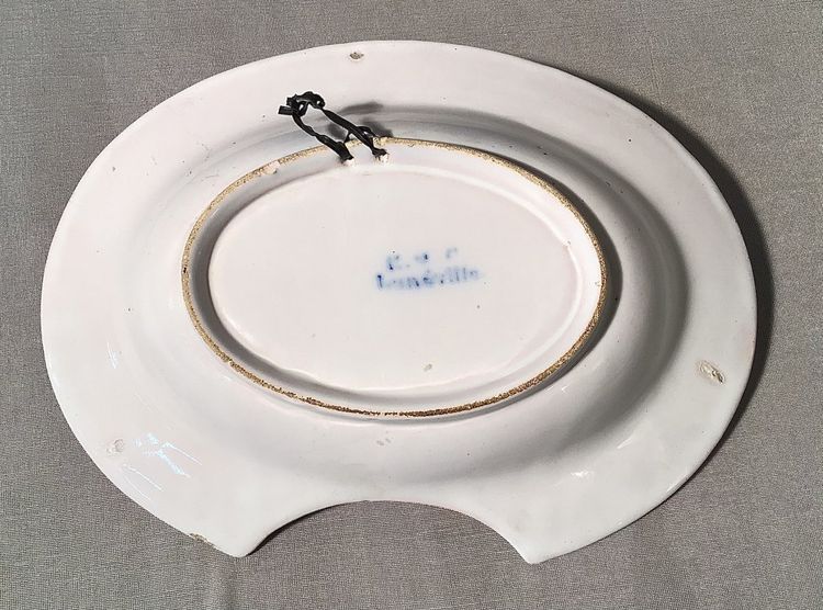 Lunéville 19th century earthenware beard dish