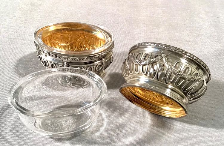 Pair Of Silver And Gilt Oval Salerons, 20th century
