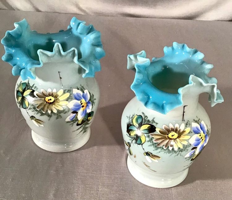Pair Of Opaline Vases, 19th century