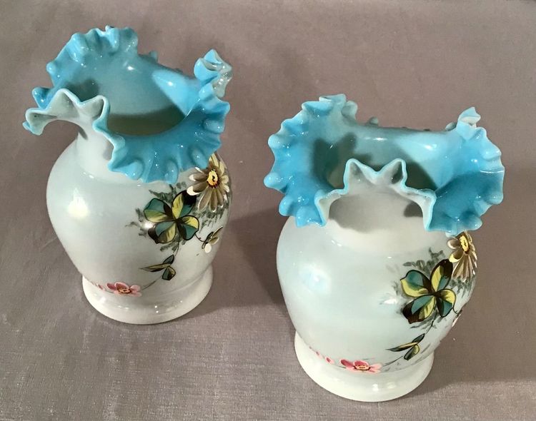 Pair Of Opaline Vases, 19th century