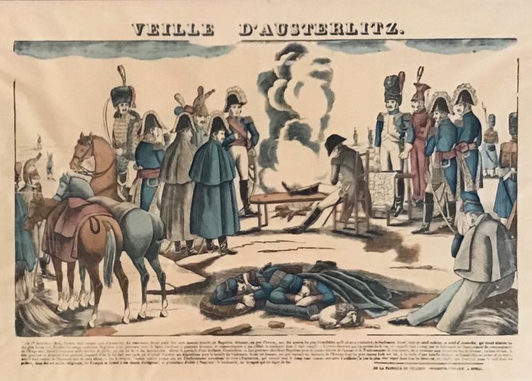 Suite De 2 Gravures Imagerie D'Épinal, Napoléon Austerlitz, Fabrique Pellerin, 19th century