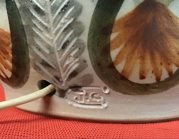 Pair De Lampes En Grès Signée " courjault " Années 70