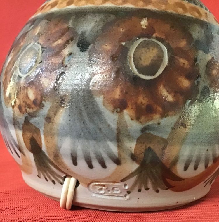Pair De Lampes En Grès Signée " courjault " Années 70