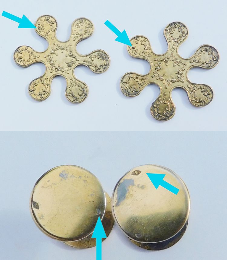Sewing set in late 19th century vermeil with snake motif scissors thimble