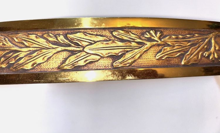 Louis XVI style floating half-moon console with marble top and chased brass structure
