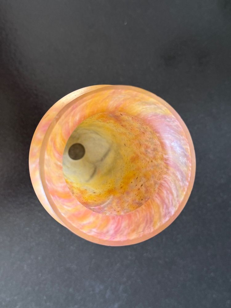 DAUM firmato Mado superbo vaso a balaustro floreale