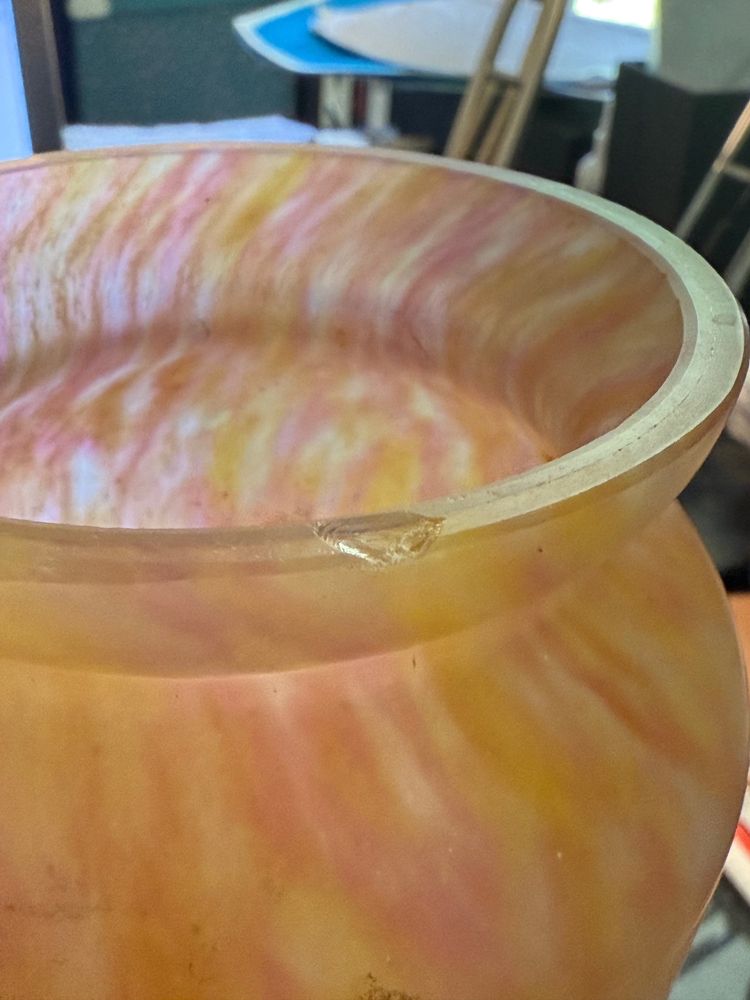 DAUM firmato Mado superbo vaso a balaustro floreale