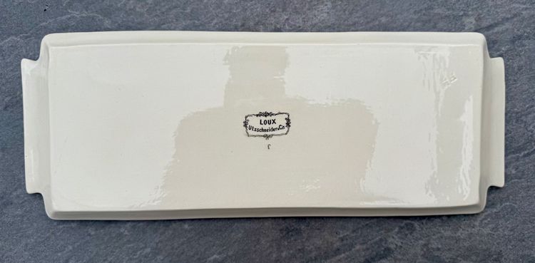 RARE SARREGUEMINES OBERNAI, CAKE DISH, with the mark LOUX-UTZSCHNEIDER et CIE