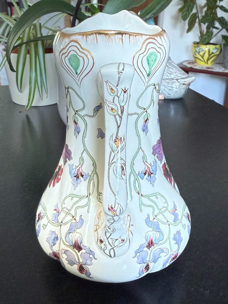 RARO e MAGNIFICO Sarreguemines decorato con orchidee, VERSEUSE 75 cl