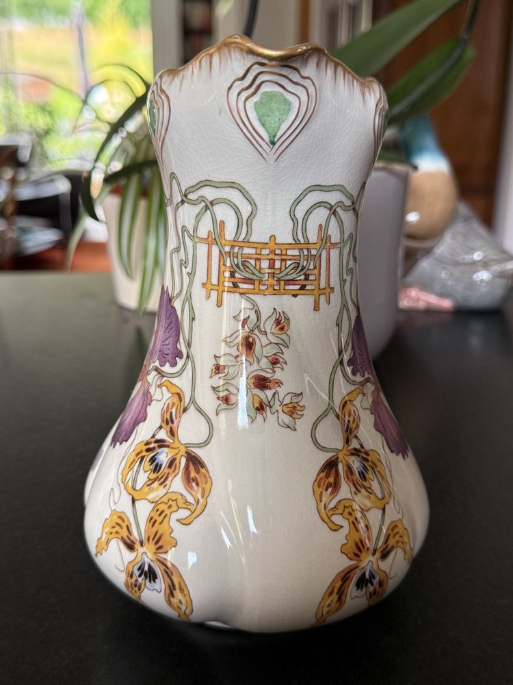 RARO e MAGNIFICO Sarreguemines decorato con orchidee, VERSEUSE 75 cl