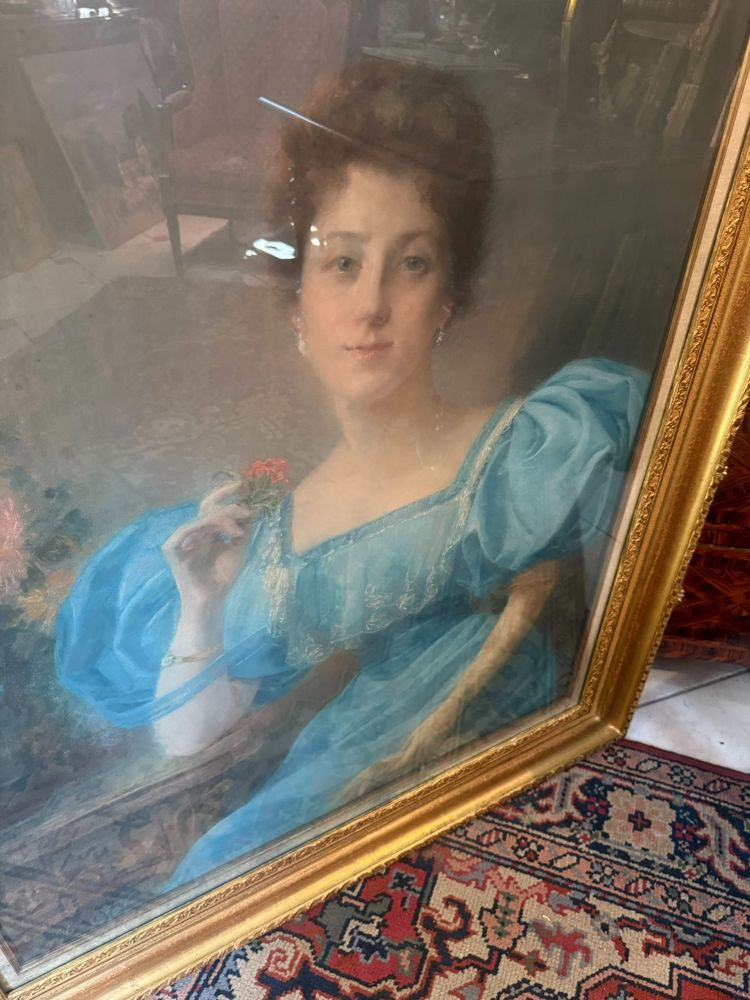 PASTEL DU 19ème représentant une jeune dame