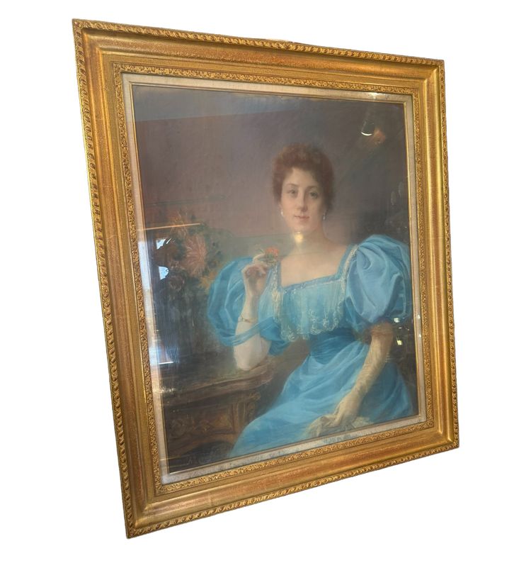 PASTEL DU 19ème représentant une jeune dame