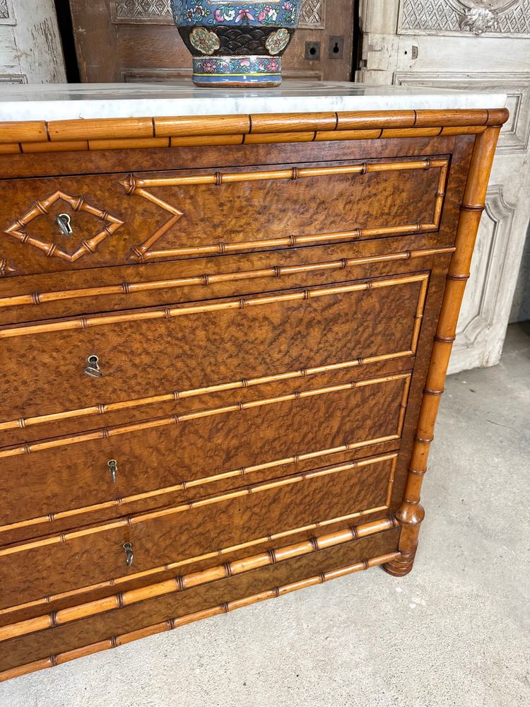 Commode style faux bambou circa 1880