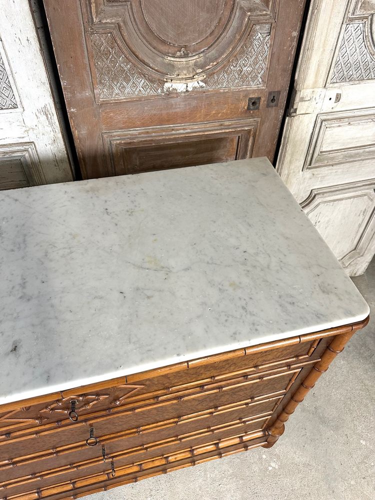 Commode style faux bambou circa 1880