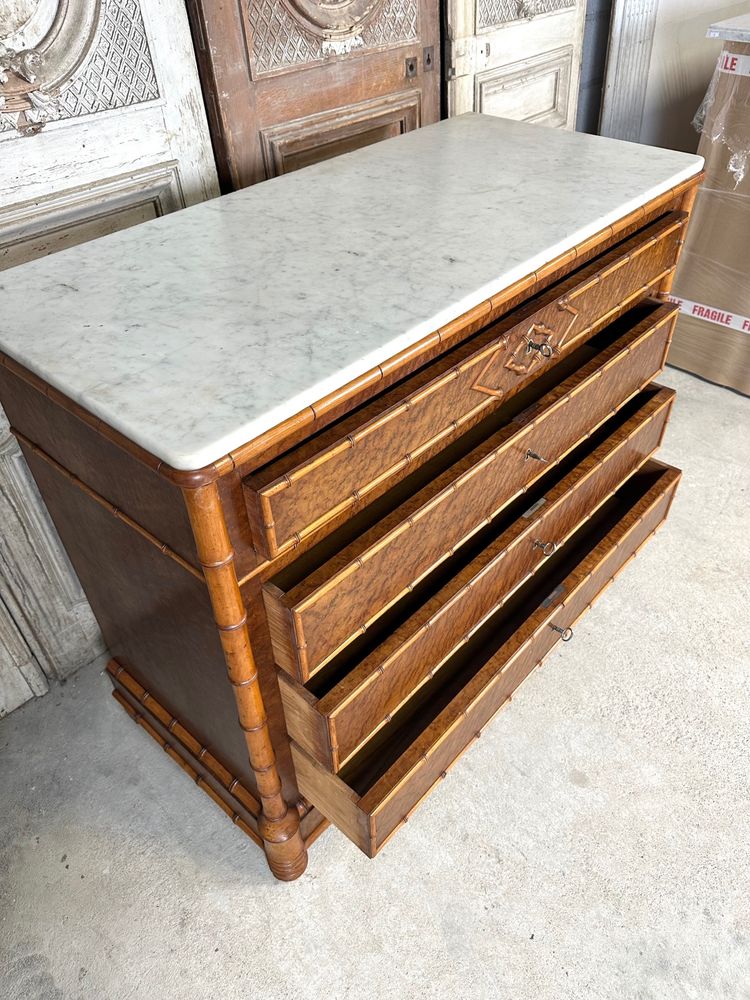 Commode style faux bambou circa 1880