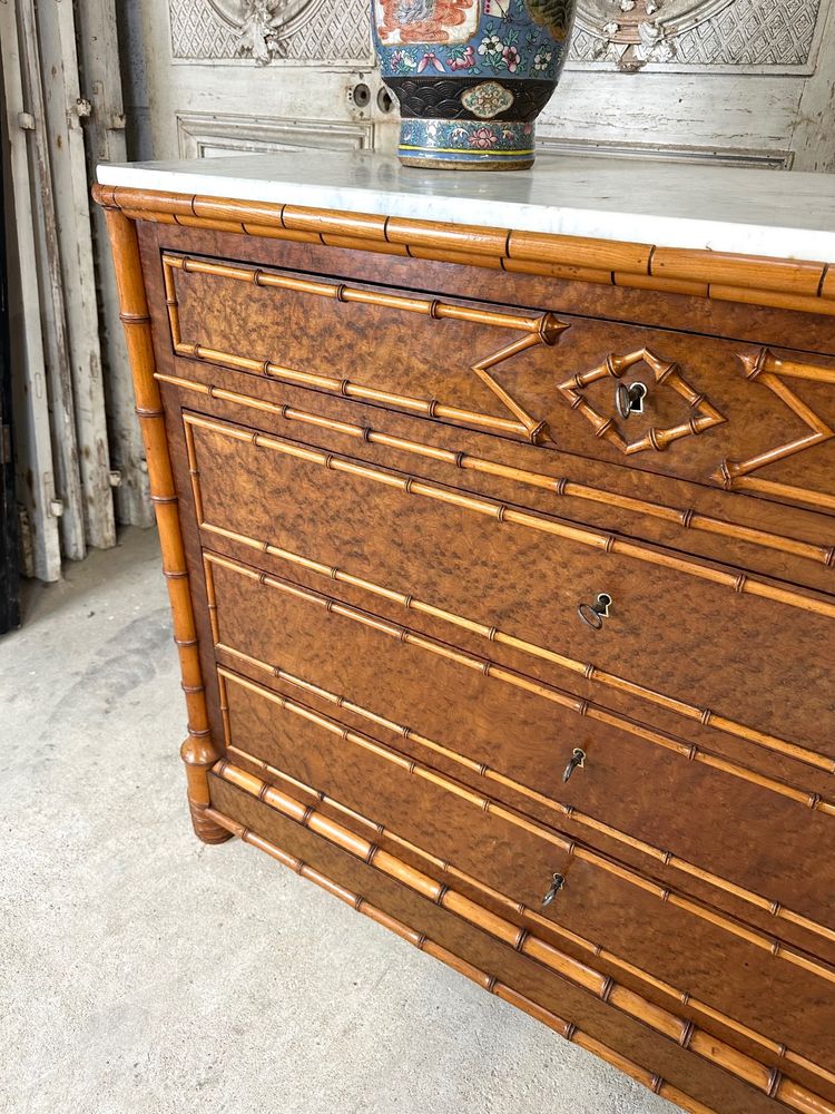 Commode style faux bambou circa 1880