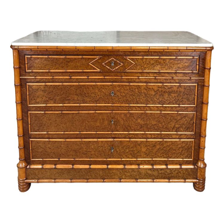 Commode style faux bambou circa 1880