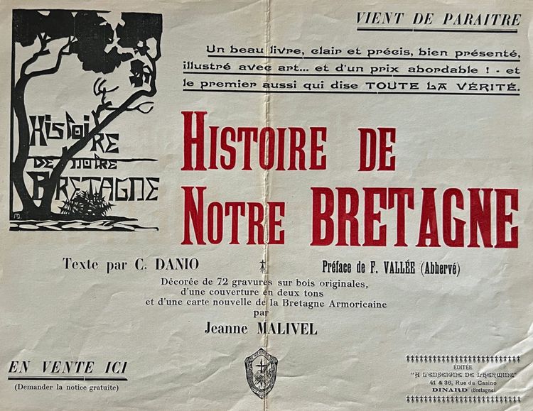 Jeanne Malivel, Histoire de Notre Bretagne, 1922