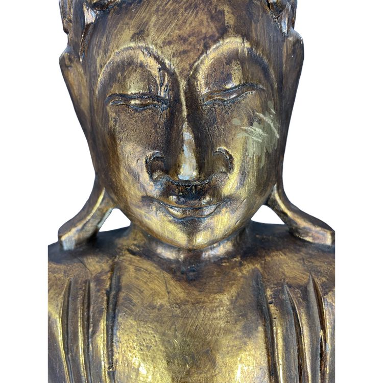 Burma, 1950s/1960s, Mandalay Buddha in carved and lacquered wood.