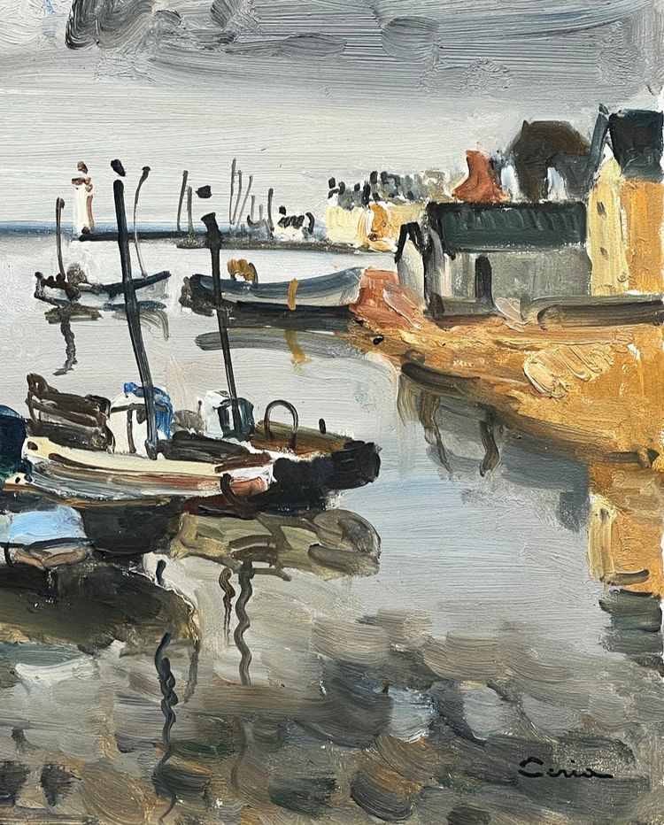 Il porto di Guilvinec, in Bretagna, di Edmond Ceria