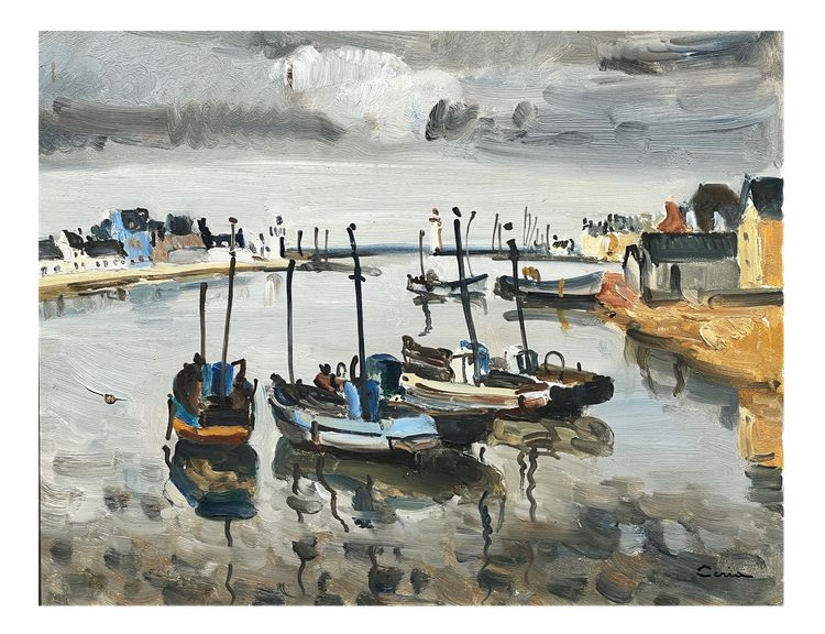 Il porto di Guilvinec, in Bretagna, di Edmond Ceria