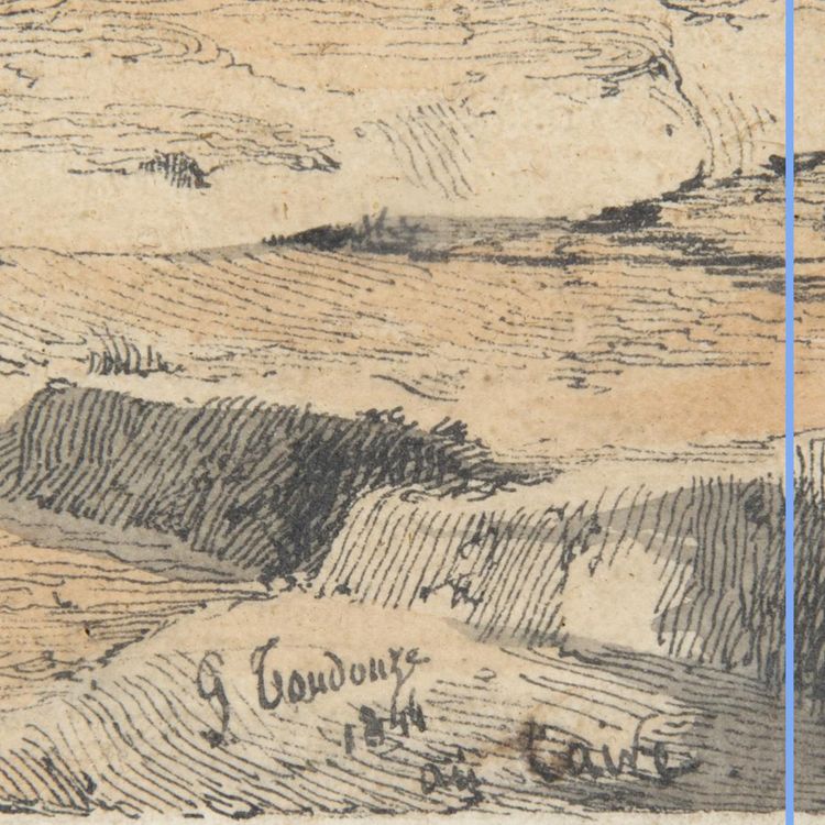Pair of engravings enhanced with watercolor, Toudouze, 19th century