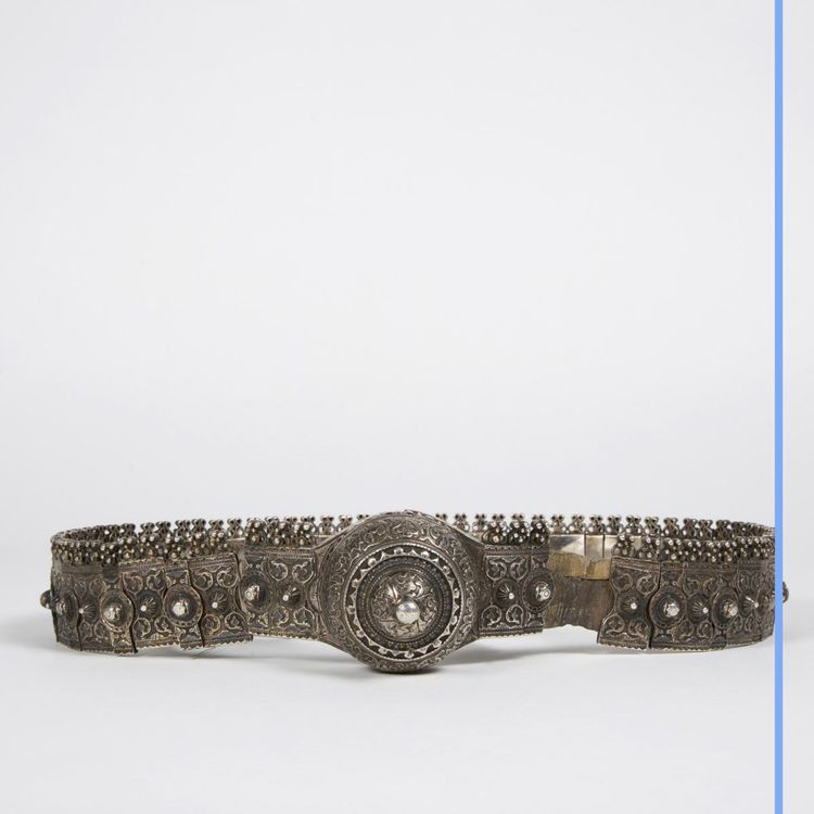 Cintura cerimoniale russa originale in argento, XIX secolo