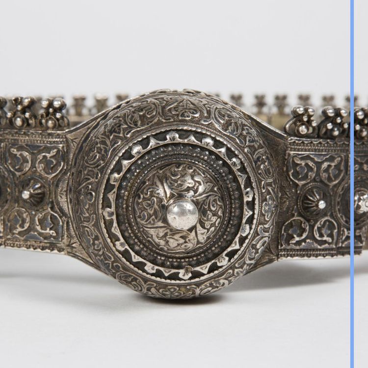 Cintura cerimoniale russa originale in argento, XIX secolo