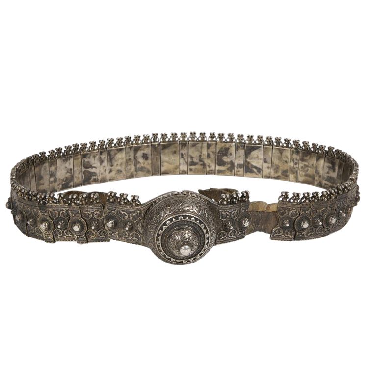 Cintura cerimoniale russa originale in argento, XIX secolo