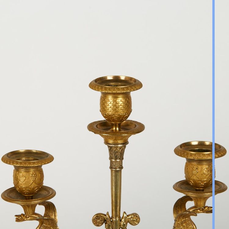 Pair of Empire style candlesticks, 19th century
