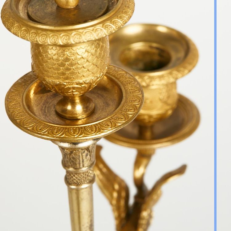 Pair of Empire style candlesticks, 19th century