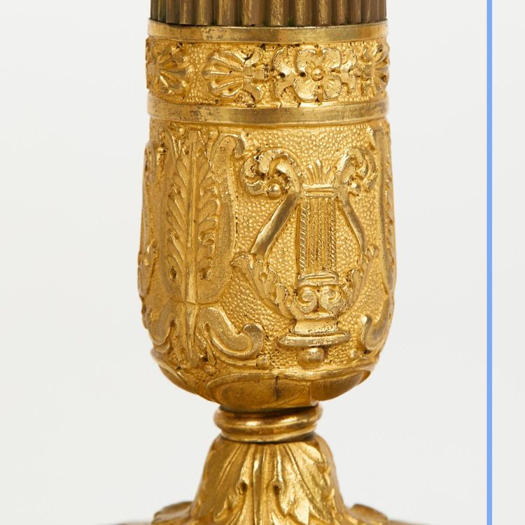 Pair of Empire style candlesticks, 19th century
