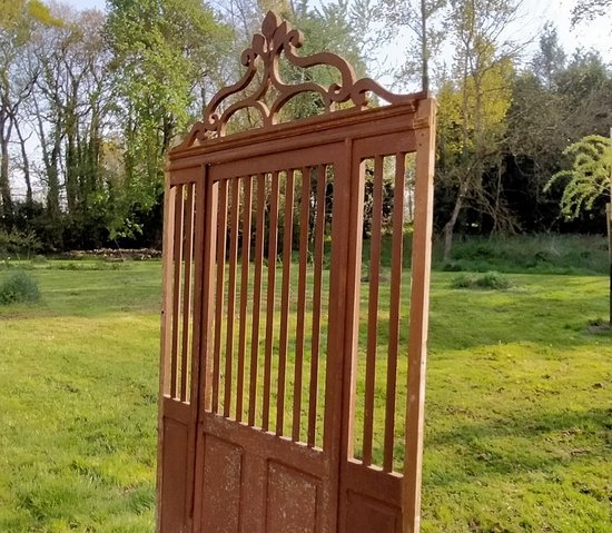 Antique Decorated Door Complete Claustra Cellar Partition Winery