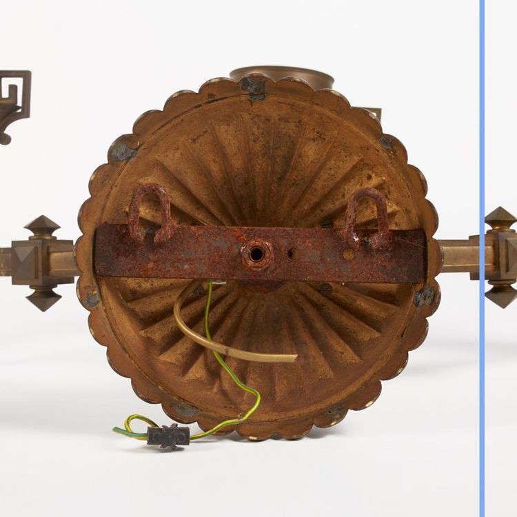 Pair of Greek Revival bronze sconces, 19th century