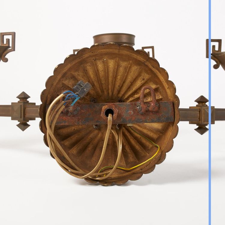 Pair of Greek Revival bronze sconces, 19th century