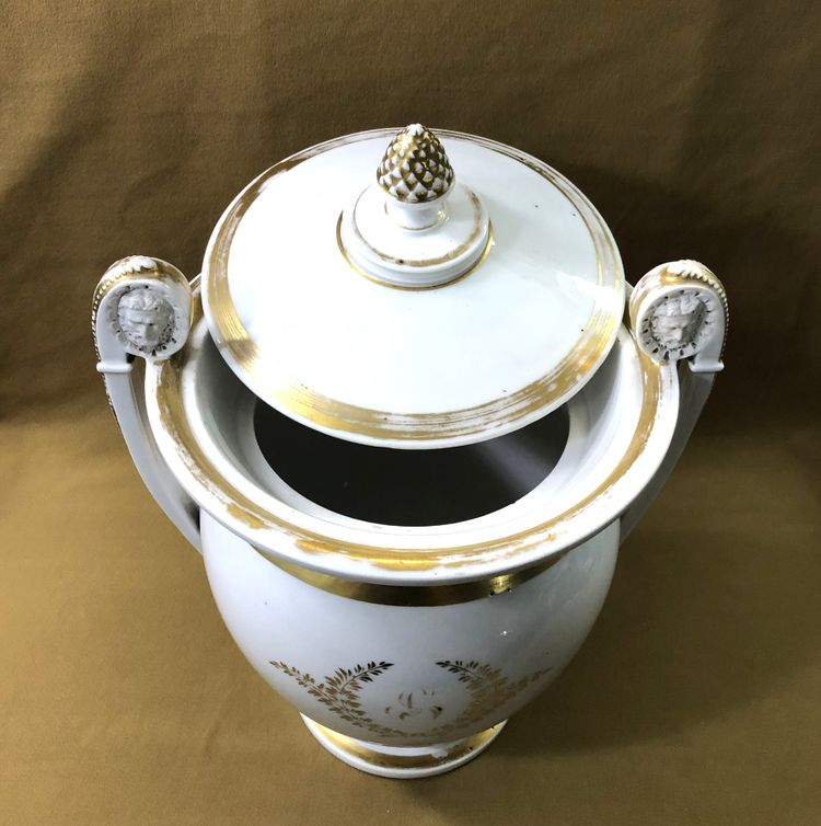 Antico dispenser in porcellana EMPIRE PARIS del XIX secolo