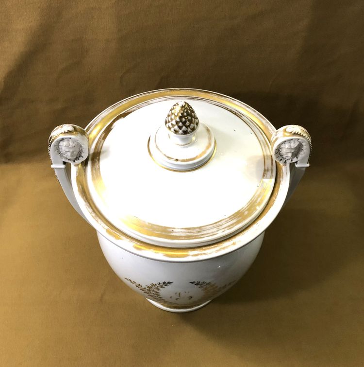Antico dispenser in porcellana EMPIRE PARIS del XIX secolo