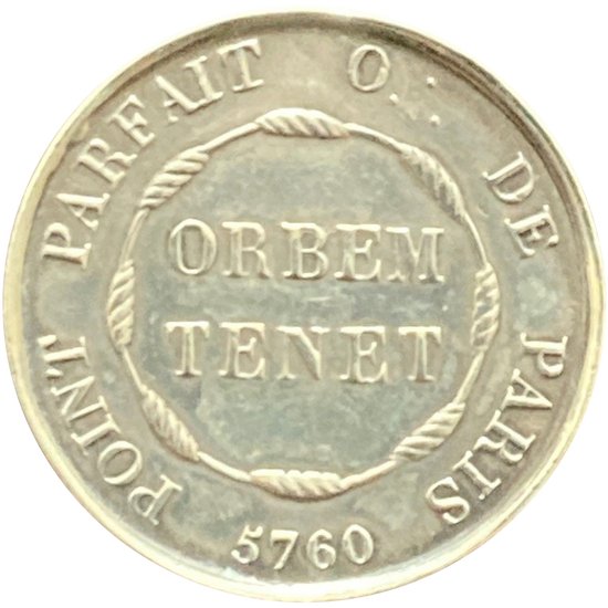 Jeton en argent de la Loge "Le Point Parfait" - Orient de Paris - 1760