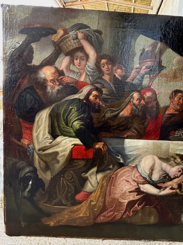 17th century Flemish school Follower of Peter Paul Rubens - The Meal at Simon the Pharisee's House