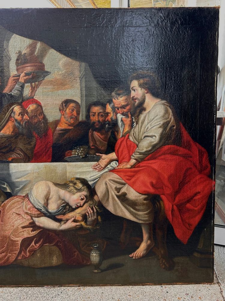 17th century Flemish school Follower of Peter Paul Rubens - The Meal at Simon the Pharisee's House