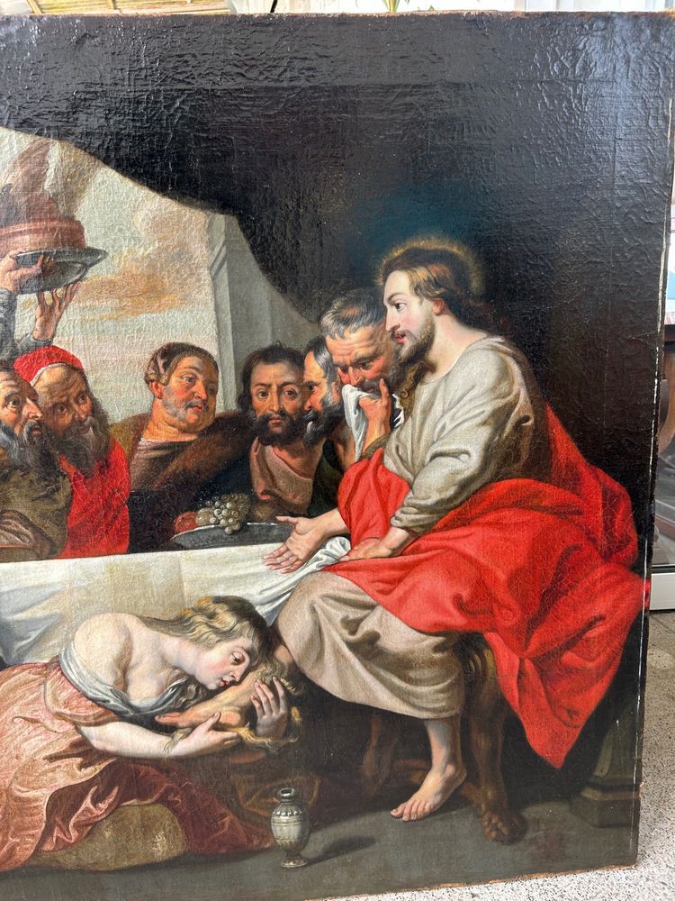 17th century Flemish school Follower of Peter Paul Rubens - The Meal at Simon the Pharisee's House