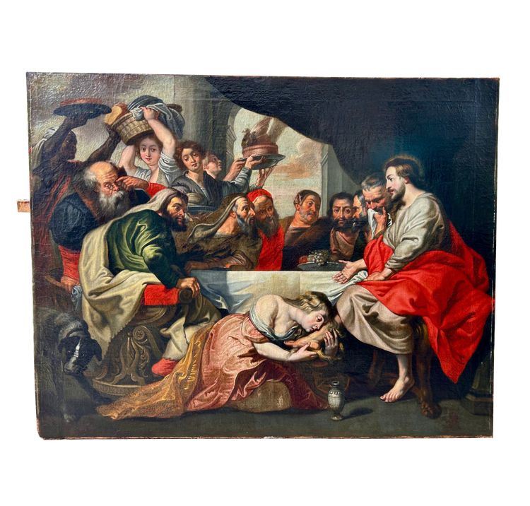 17th century Flemish school Follower of Peter Paul Rubens - The Meal at Simon the Pharisee's House