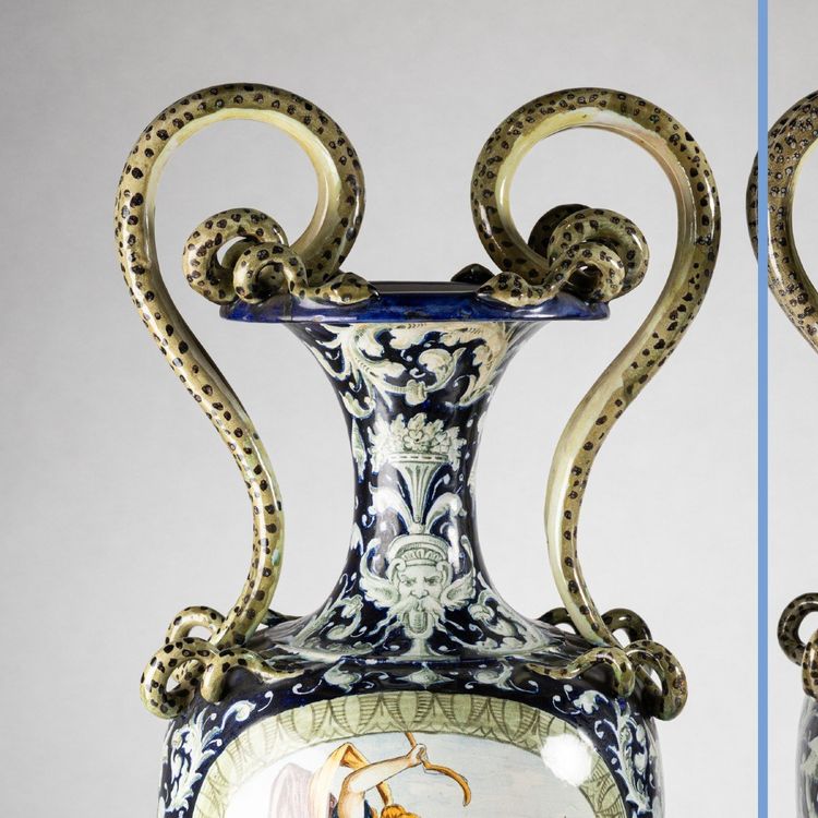 Paire de vases Italien en porcelaine, XIXe