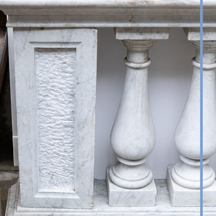 Paar Baluster aus Carrara-Marmor, XIX.